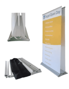 Deluxe Wide Base Double Screen Roll Up Banner Stands - DisplayAvenue