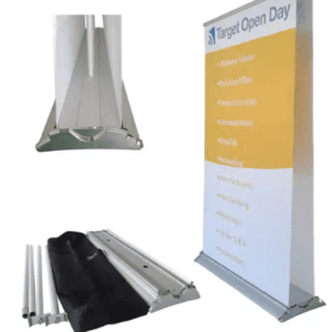 Deluxe Wide Base Double Screen Roll Up Banner Stands